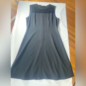 Elie Tahari Black Sleeveless A-Line Midi Dress